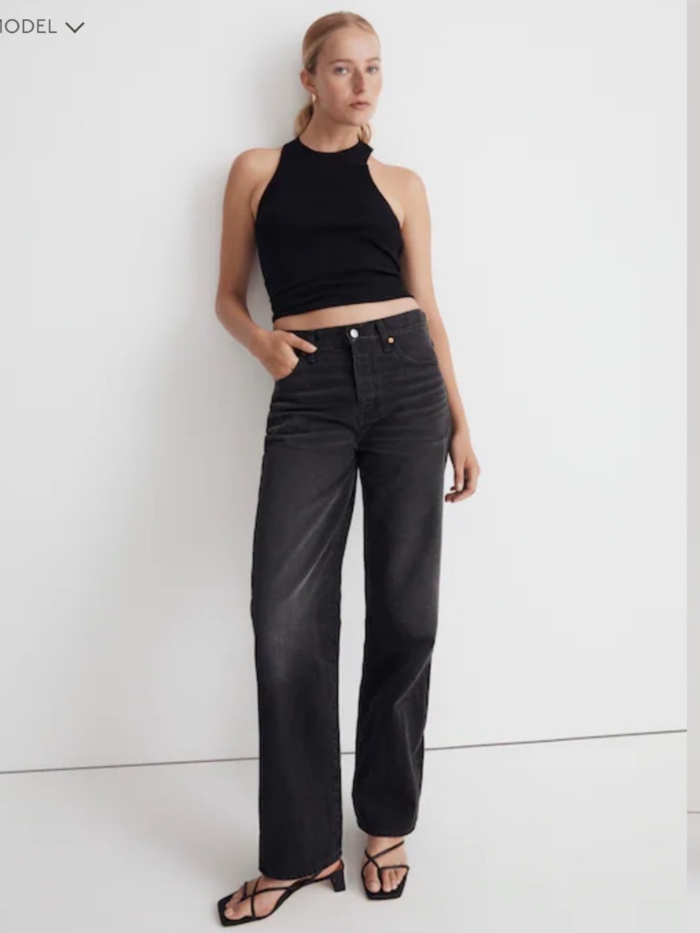 Madewell Women’s Black Low Slung Straight Jean